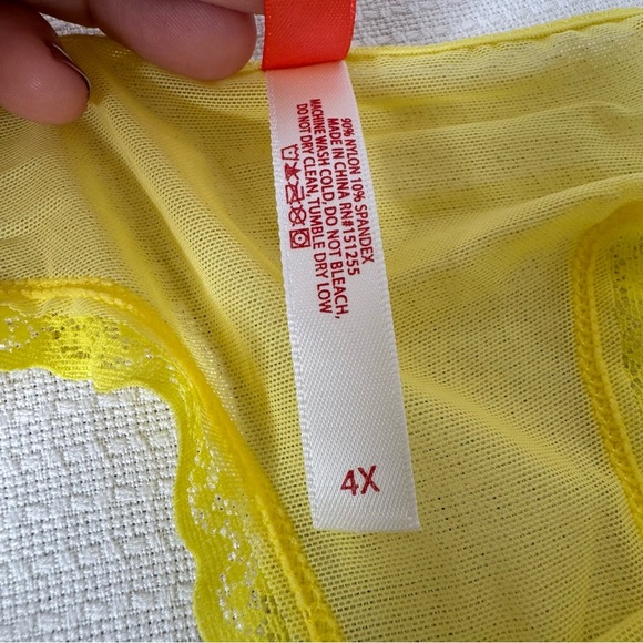 Splendies Yellow Lace Thong Panties Size 4X (See notes) NWT - Picture 7 of 9